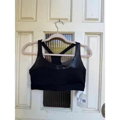 Fabletics Impact Sports Bra Black Iridescent Shine Criss Cross Back Size Medium - Image 1 of 4