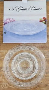 Plato redondo de vidrio transparente de 13" para servir - Imagen 1 de 4