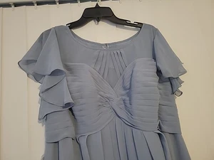 NUEVO Vestido Azazie Lily 16 Azul Polvoriento Dama de honor Madre de la Novia Largo Formal - Imagen 1 de 6