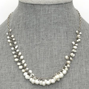 Retired Silpada Sterling Silver Freshwater Pearl Dangles Cha-Cha Necklace N1723 - Picture 1 of 5