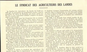 40 LE SYNDICAT DES AGRICULTEURS DES LANDES ARTICLE DE PRESSE 1930 - Picture 1 of 1