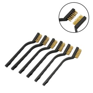6pcs Stainless Steel Wire Brush Tooth Brushes Plastic Cleaning Rust Detailing Ne