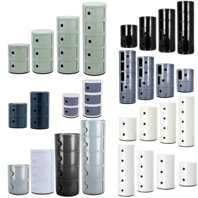 Cylinder Drawers Bedroom Bedside Cabinet Furniture Storage Nightstand Side Table