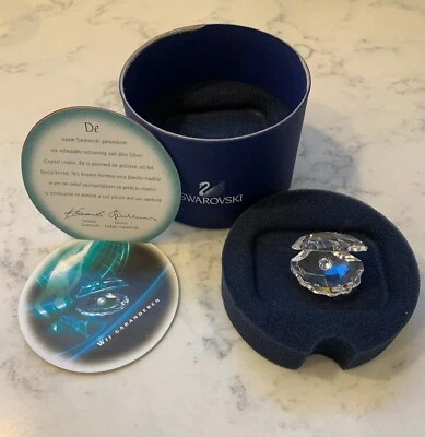  Swarovski “South Sea” Crystal Oyster  Figurine w/ Crystal Pearl Orig Box COA - Image 1 of 4