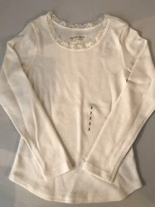 NWT ARIZONA LS RIBBED TEE - CHICAS - RET $18 - S 6/7 - IVORY (5BX63 05)(x6) - Imagen 1 de 5