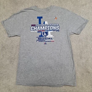 Majestic Los Angeles Dodgers 2018 National League Champions T-Shirt Medium - Picture 1 of 9