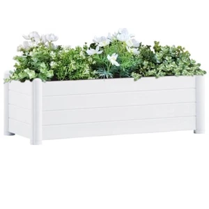 -Hochbeet Pflanzbeet Gemüsebeet PP Weiß 100x43x35 cm - Bild 1 von 6