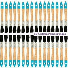 50 x 12mm 1/2inch Disposable Paint Painting Brush Brushes Pure Bristles Wooden