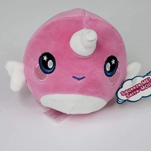 Squeezamals Plush Pet Narcissa Narwhal Series 2 Pink Grape Scented - Picture 1 of 6