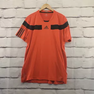 ADIDAS CLIMACOOL Top Mens Medium Breathable Red Orange Black Soccer Athletic - Picture 1 of 11