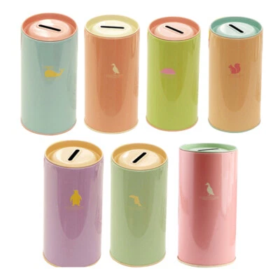  Tin Money Box with Removable Lid Plain Piggy Banks for Kids Child - Image 1 of 4