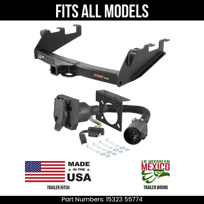 For 07 GMC Sierra 1500 HD Classic Trailer Hitch +7Pin Wiring fit All Models Curt - Image 1 of 4