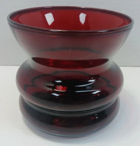 Vintage Anchor Hocking Ruby Red 'Spittoon' 4" Vase - Picture 1 of 6