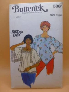 VTG 70s BUTTERICK 5060 MISSES' 38-40" SZ 16-18 CASUAL TOPS SEWING PATTERN - Picture 1 of 2