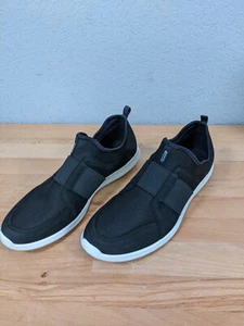ECCO womens Sense Ii Band Slip on Sneakers, Black Nubuck/Textile, 9-9.5 US - Picture 1 of 7