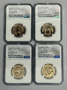 2024-S NGC PF70 INNOVATION DOLLAR REVERSE PROOF 4 COIN SET - Picture 1 of 2