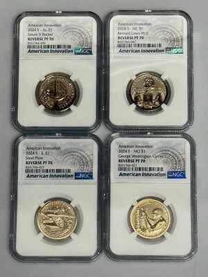 2024-S NGC PF70 INNOVATION DOLLAR REVERSE PROOF 4 COIN SET ! - Image 1 of 2