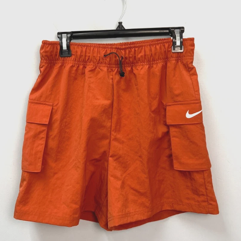 Women's Nike Woven High Rise Shorts Size S Burnt Orange Loose Fit DM6247 825