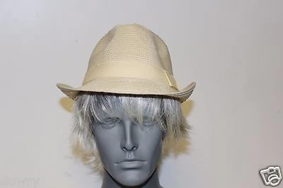 NEW SM BRIM TAN FEDORA HAT STRAW TRILBY PANAMA GATSBY LARGE NEW YEARS EVE - Image 1 of 4
