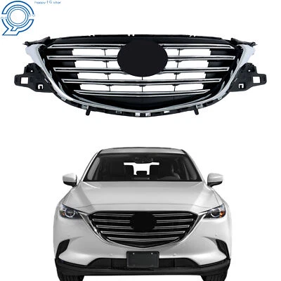Black+Chrome TK49-50712 Front Upper Grille For 2016-2021 2022 Mazda CX9 Plastic Foto 1 de 4
