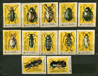 1977, INSECTS, BEETLES, SET OF 12 FINE OLD RUSSIAN MATCHBOX LABELS