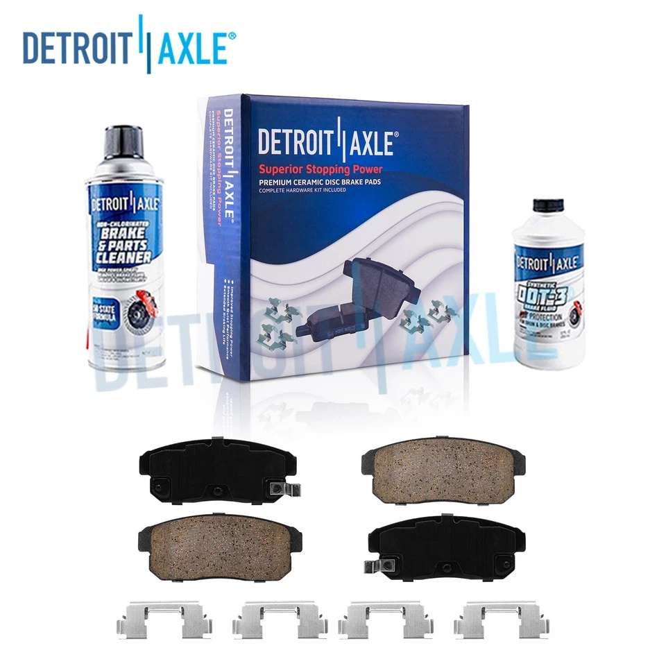 Rear Ceramic Brake Pads + Hardware for 2004 2005 2006 2007 2008-2011 Mazda RX-8 - Image 1 of 4