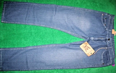 Pantalones de mezclilla para hombre Indigo 30 clásicos de pierna recta azules 40 x 30 (38 x 34 reales) nuevos con etiquetas Foto 1 de 4