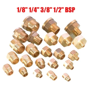 Connettore BSP 1/8" 1/4" 3/8" 1/2" Adattatore Riduttore Ottone Unione Femmina a Maschio - Foto 1 di 26