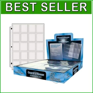 Escudo 20 páginas de almacenamiento de monedas de bolsillo - 2x2 soportes - Caja de 100 - Estilo clásico - Imagen 1 de 2