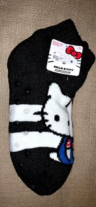 New! Women's Black HELLO KITTY Lined "Cozy Warmers" BOOTIES sz 4-10 Shoe NWT - Picture 1 of 2