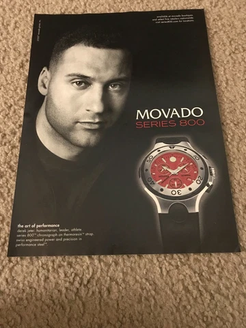 Vintage 2007 MOVADO WATCH DEREK JETER Poster Print Ad N.Y. YANKEES RARE Cover