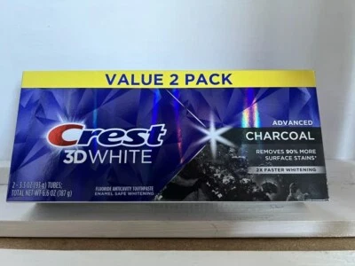 Crest 3D White Charcoal Whitening Toothpaste 3.3 oz Pack of 2 USA IMPORT RARE - Image 1 of 2