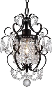 Mini Crystal Chandelier 5 Lights Bronze Chandelier with K9 Crystal H9 - Picture 1 of 5