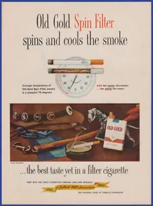 Pubblicità stampa vintage 1960 OLD GOLD sigarette tabacco fumo effimera anni 60 - Foto 1 di 1