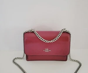 Bolso de mano Coach CW205 Mini Klare bandolera charol arrugado rosa - Imagen 1 de 8