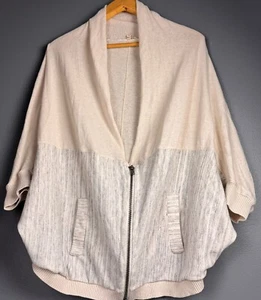 Cárdigan suéter con cremallera Anthropologie Moth para mujer cuello en V mangas de ala de murciélago - Imagen 1 de 10