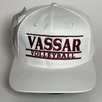 Vintage Vassar Volleyball Hat Cap SnapBack The Game Split Bar NWT NCAA College - Image 1 of 4