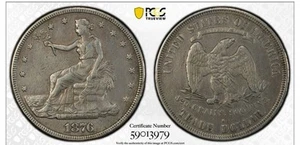 1876 S US TRADE DOLLAR PCGS VF - Picture 1 of 4