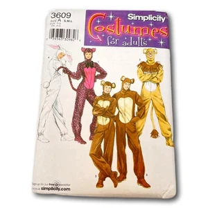 Disfraz Simplicity Pattern 3609 Adulto Conejito Gato León Talla S M L Costura Sin Cortar EE. UU. - Imagen 1 de 4