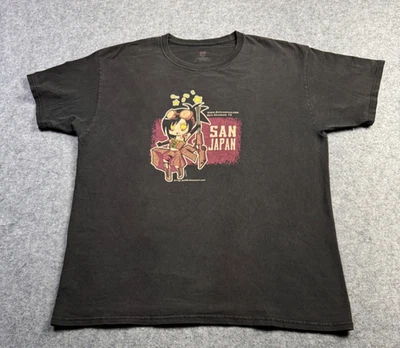 SANS JAPAN аниме конвенции винтажный выцветший черный состаренный вид рубашка Lrg SATX 2009 - Изображение 1 из 4