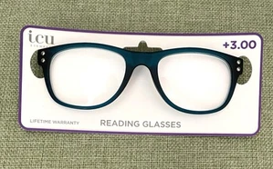 ICU Reading Glasses **NEW / NEVER USED** 3.00 / Teal Frames / Cotati - Picture 1 of 2