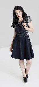 Hell Bunny Denim Adjustable Strap Dakota Pinafore Dress Size 4XL Plus Size - Picture 1 of 12