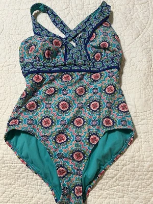Traje de baño Catalina para mujer talla S (4-6) traje de baño de una pieza verde azul cachemira Foto 1 de 4