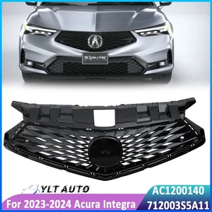 Fit 2023-2024 Acura Integra Front Bumper Upper Grille Grill Black Trim Centre - Picture 1 of 13