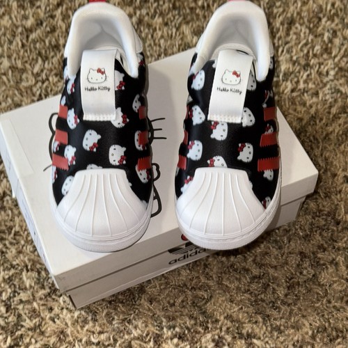 SCARPE ADIDAS ORIGINALS HELLO KITTY SUPERSTAR 360 BAMBINA TAGLIA 10 NUOVE CON SCATOLA GIOVANI
