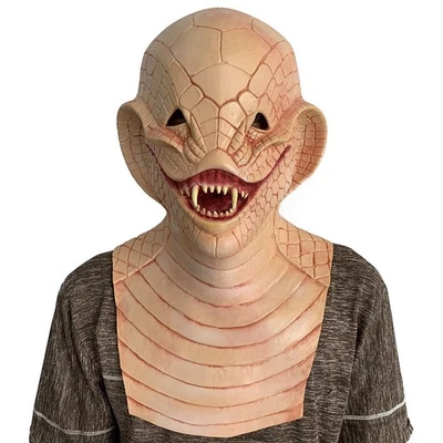 Máscara completa de serpiente de látex espeluznante adulto Halloween diablo demonio fantasma monstruo tocado Foto 1 de 4