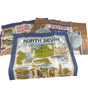 3 - Toalla de té de cocina de algodón Devon vintage recuerdo Clive Mayor - Imagen 1 de 21