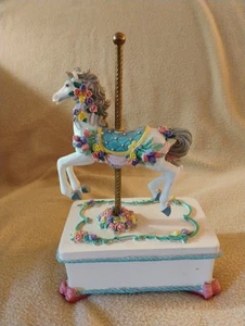 Caballo carrusel floral musical - Imagen 1 de 5