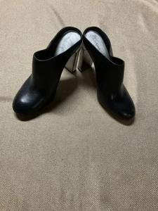 Calvin Klein Damen-Slipper Größe 9 schwarz Leder Pantoletten Cantha Blockabsatz - Bild 1 von 9