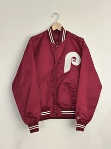 Vintage 80s Starter MLB Philadelphia Phillies Satin Bomber Jacket Size XL U.S.A. - Bild 1 von 10